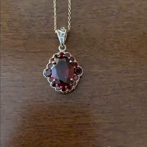 Garnet and silver necklace